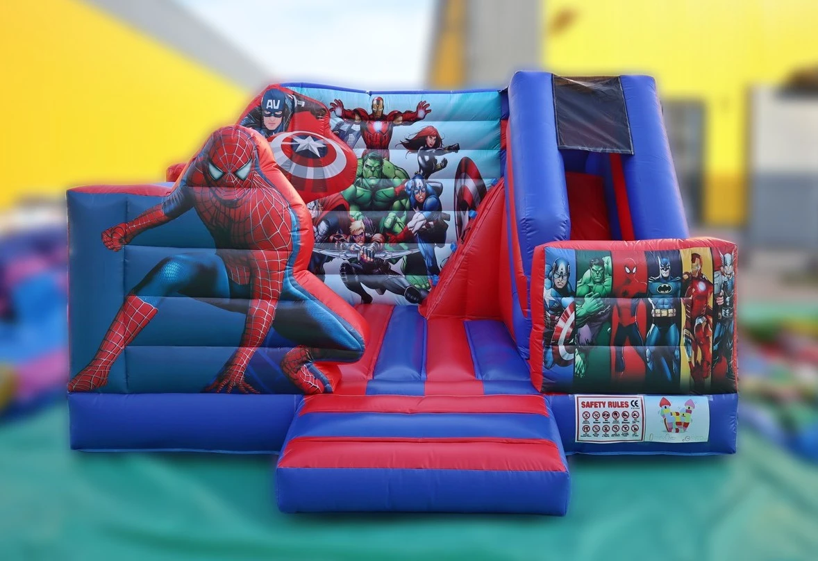 Spiderman i junaci — dvorac na napuhavanje za najam u Rijeci, za djecu do 11 godina, 5 × 5 m
